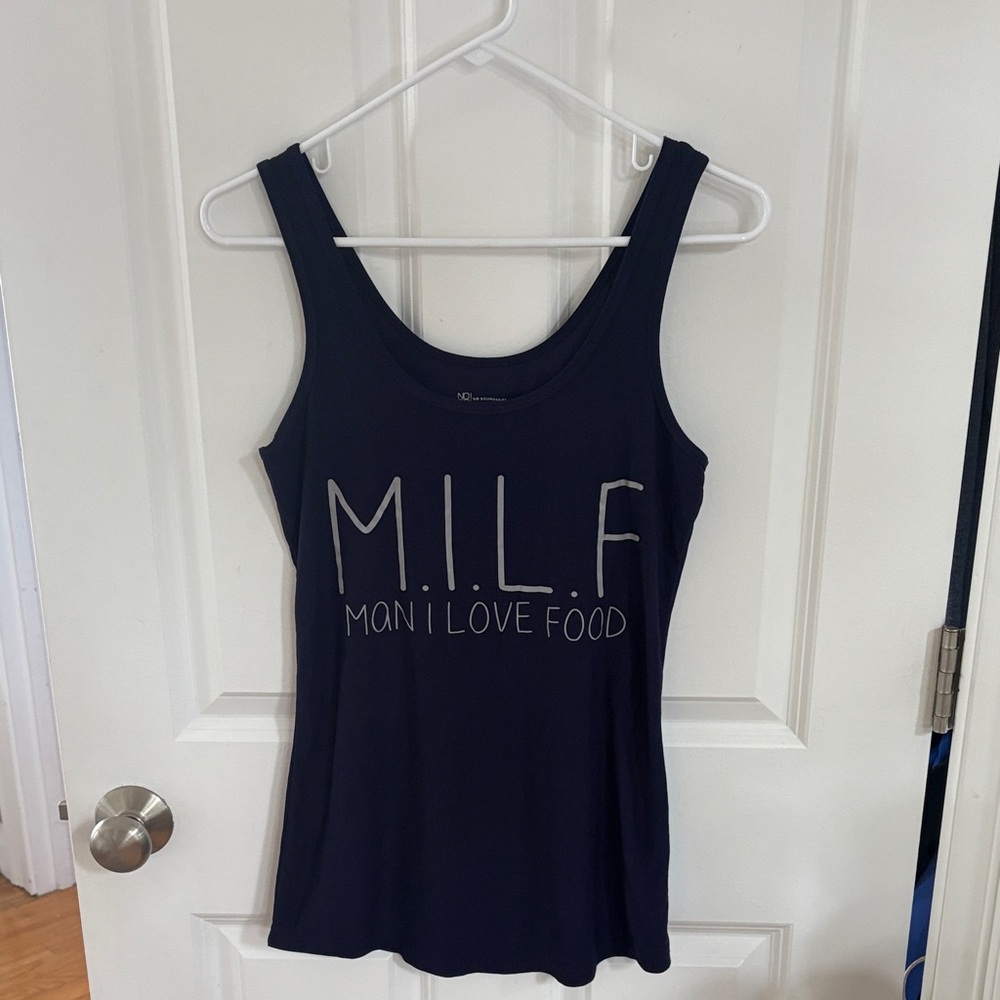 No Boundaries Dark Blue Graphic Tank Top